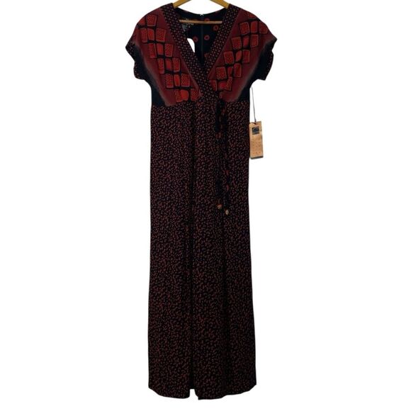 Vintage‎ Carole Little Artsy Jumpsuit Sz 6 NEW Wide Leg Geometric Print Boho - Picture 1 of 11